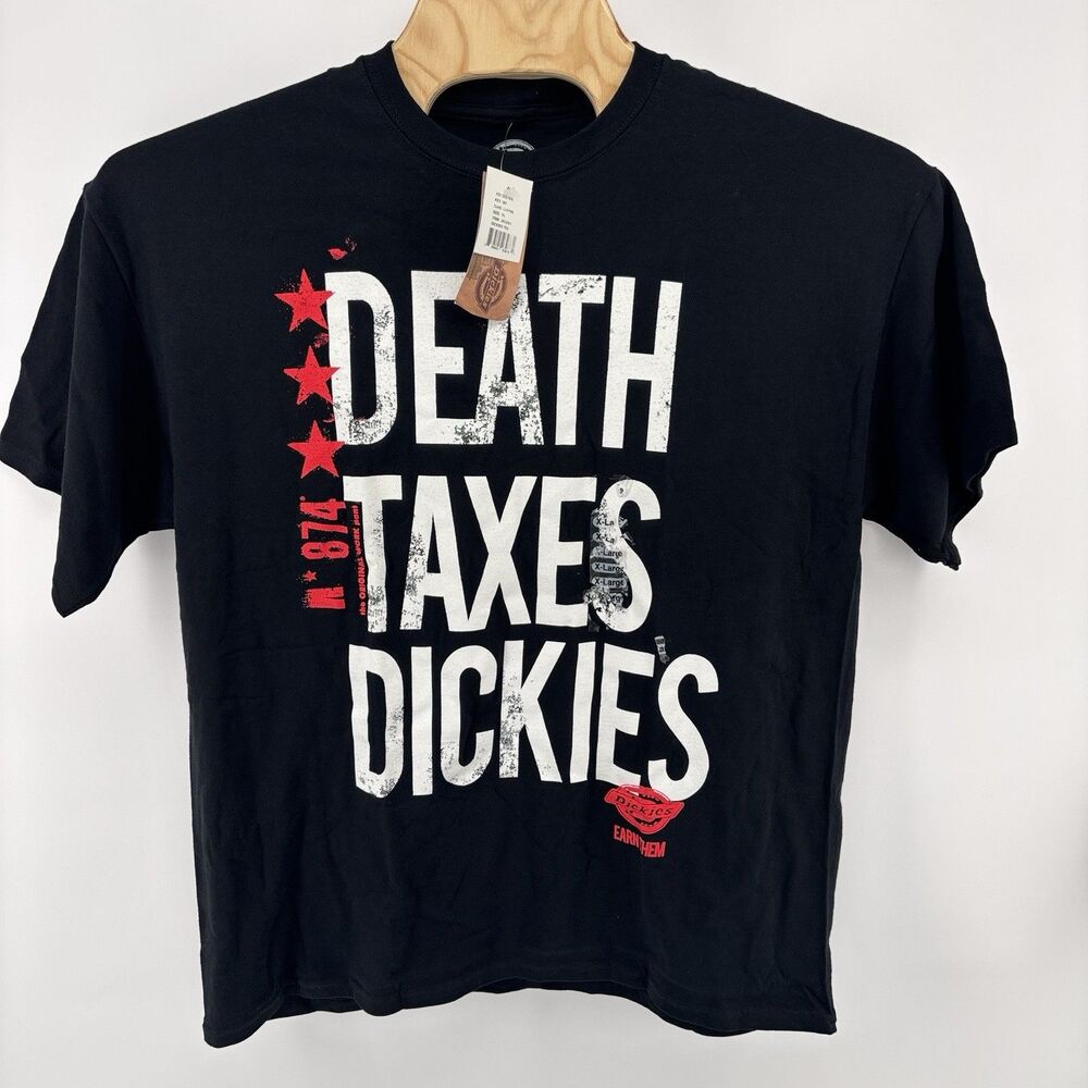 Dickies Men's XL Death Taxes Dickies Graphic T-Shirt Black 100% Cotton